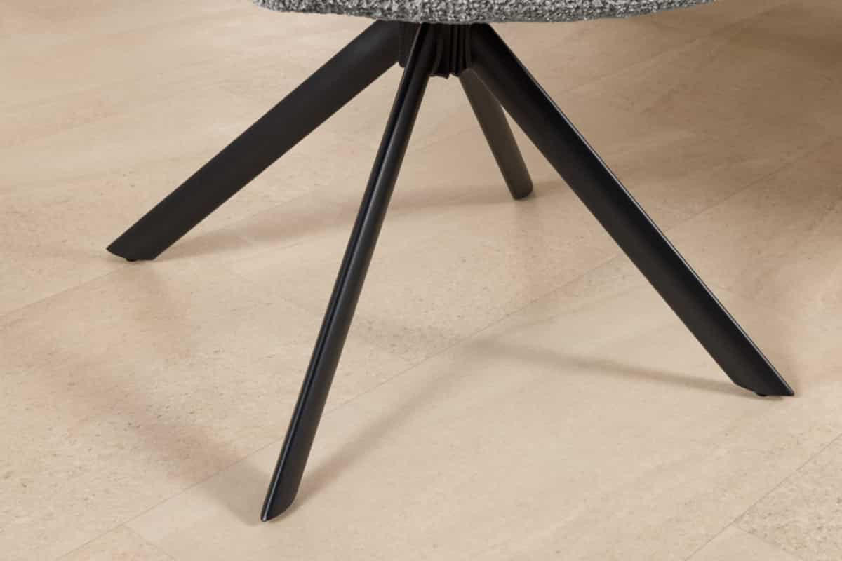 STUHL PAPILLON Bouclé Grau 85 cm - Schwarz/Grau, Textil/Metall (65/83/66cm) - riess-ambiente