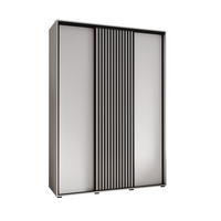 SCHWEBETÜRENSCHRANK 205,2/170/60 3-türig - Schwarz/Weiß, Holz/Metall (170/205.2/60cm) - Abiks Möbel