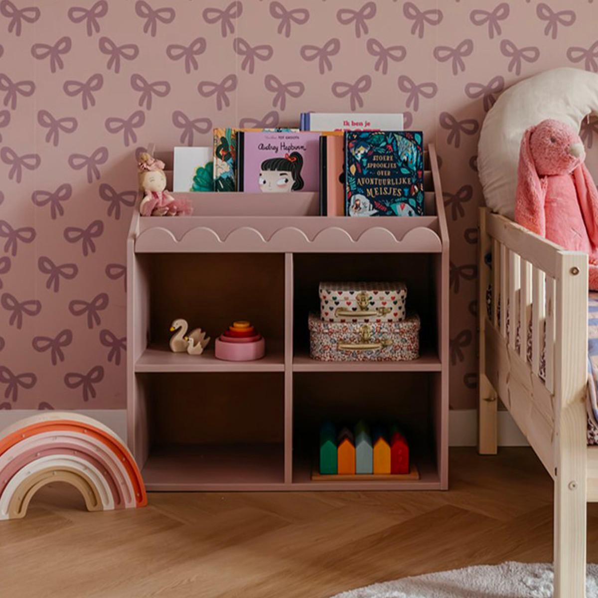 BÜCHERREGAL Book Nook Rose - Pink, Holzwerkstoff (71/76/33cm) - Petits-meubles