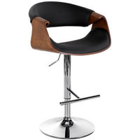 BARHOCKER Lederlook Schwarz - Schwarz, Textil/Metall (60/95/52cm) - CLP