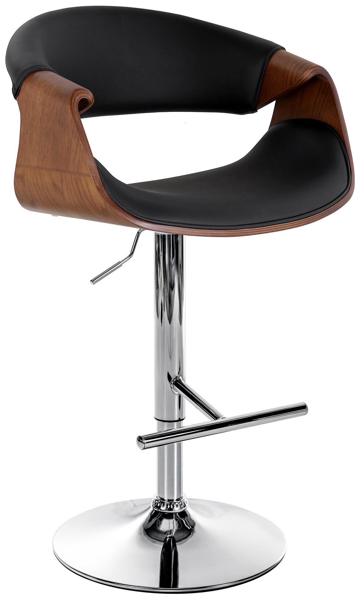 BARHOCKER Lederlook Schwarz - Schwarz, Textil/Metall (60/95/52cm) - CLP