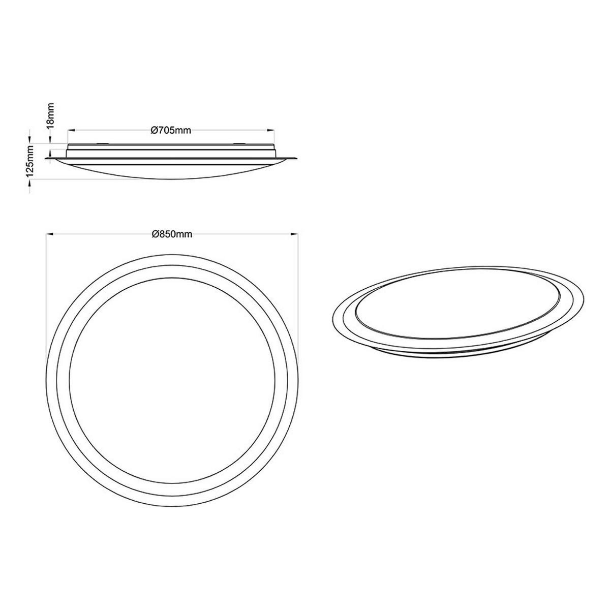 LED DECKENLEUCHTE Sterneneffekt Weiß - Silberfarben, Glas (85/85/12.5cm)