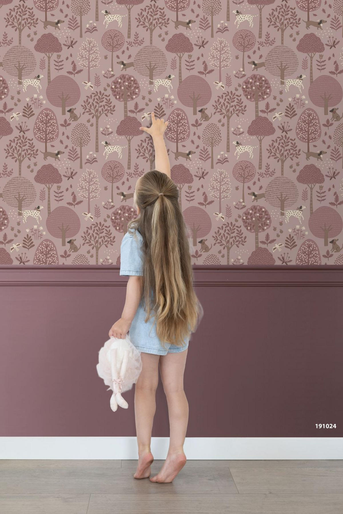 TAPETE Hunde 50 x 900 cm - Pink, Papier (50/0.1cm) - ESTAhome