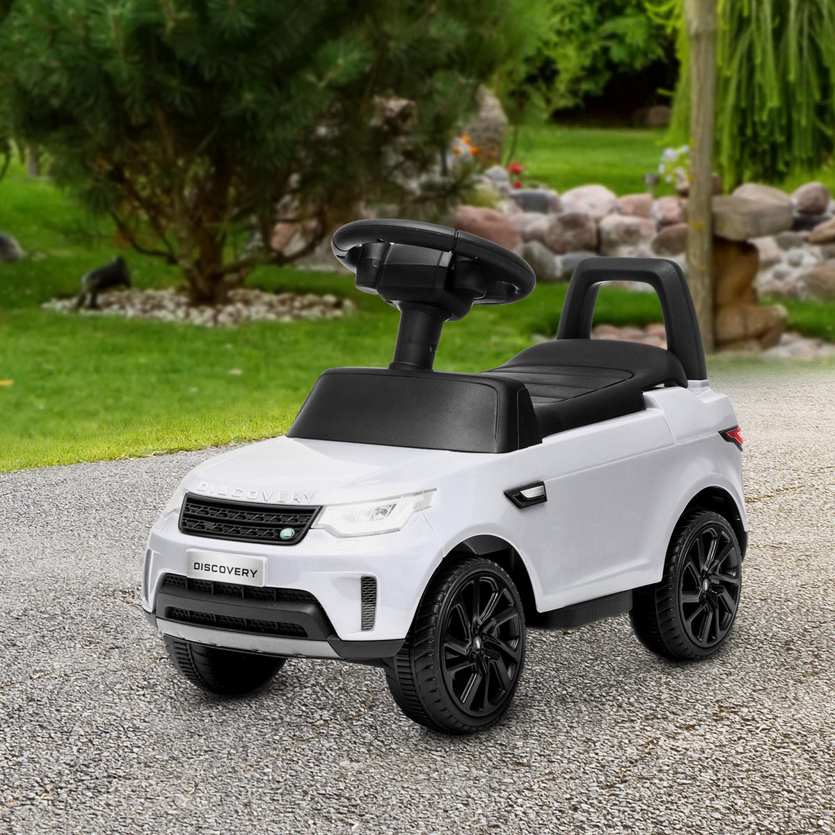 LAND Rover Kinder Elektroauto 2 in 1 6V Kinderauto mit Rutschmodus, Musik - Weiß, Metall (65/43/40cm) - AIYAPLAY