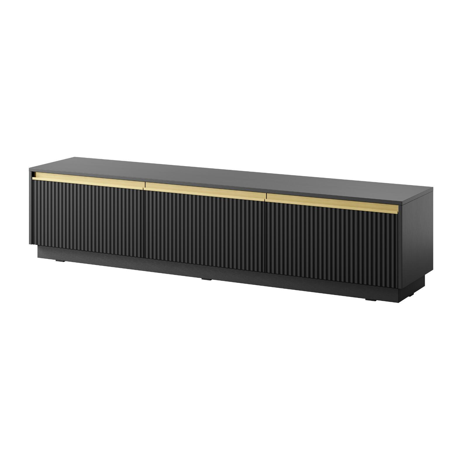 TV-LOWBOARD ROYAL Schwarz, Gold 180x39x42 cm - Goldfarben/Schwarz, Holzwerkstoff (180/42/39cm) - FURNLUX