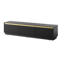 TV-LOWBOARD ROYAL Schwarz, Gold 180x39x42 cm - Goldfarben/Schwarz, Holzwerkstoff (180/42/39cm) - FURNLUX