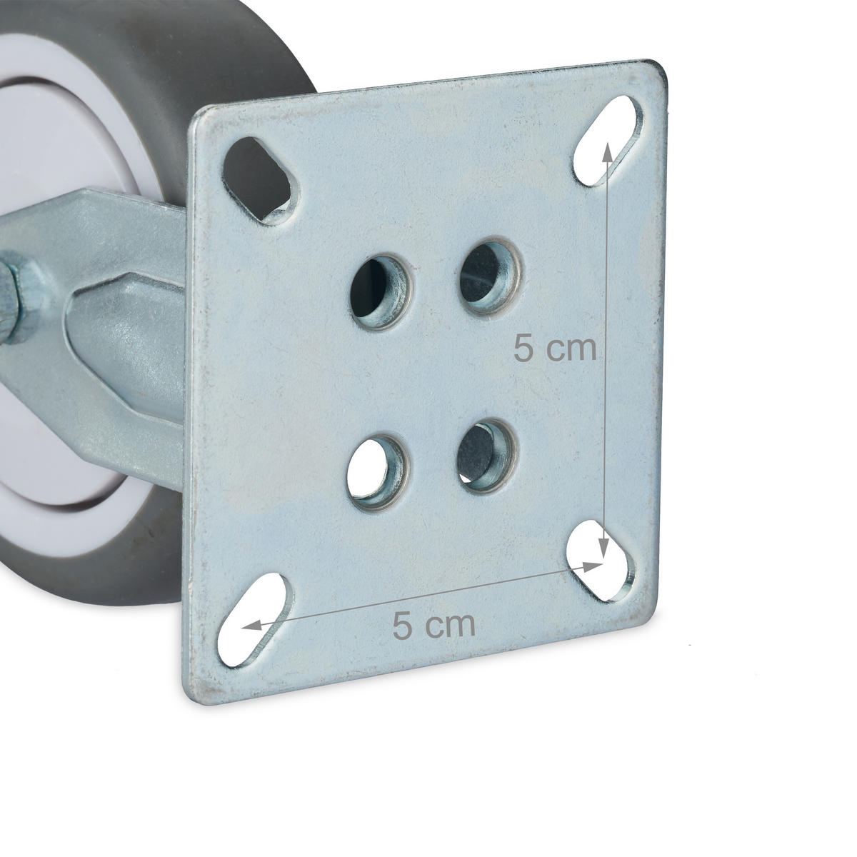 HJUL grå silver 4-pack fast 75 mm TPR - Multicolor, Plast/Metall (7.5/10/6.5cm) - Relaxdays