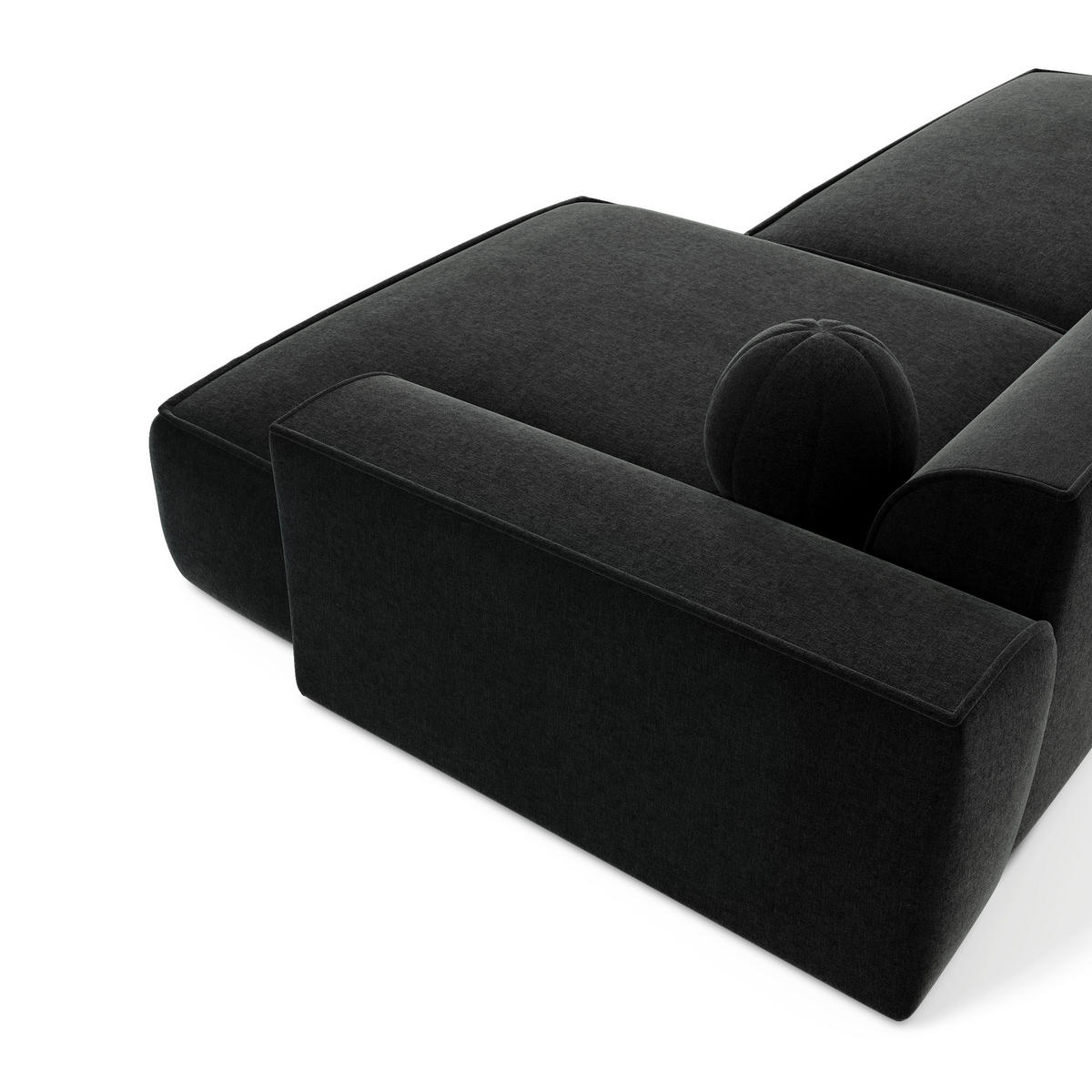 ECKSOFA RECHTS Samt Dunkles Anthrazit 260cm - Anthrazit, Textil (260/155cm) - Sia Home