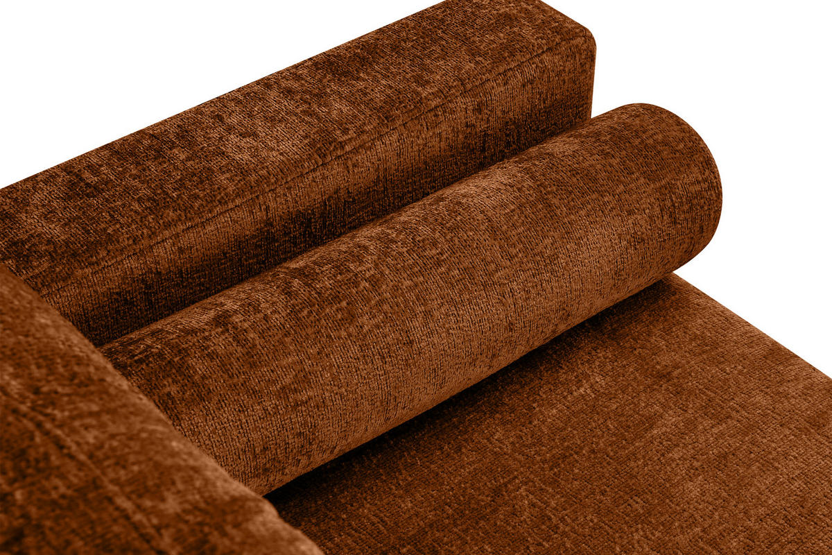 3-SITZER-SCHLAFSOFA ERISO mit weiche Sitzfläche und hohe Rückenlehne, Chenille-Stoff, rot - Rot/Braun, Textil (220/80/100cm) - KONSIMO®