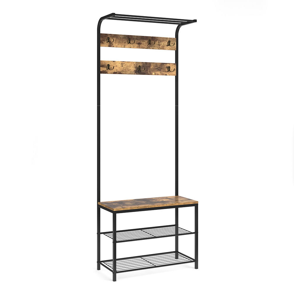 WANDGARDEROBE Fyrk Antikholz 70 x 190 cm - Eichefarben/Schwarz, Holzwerkstoff (70/190/30cm) - Vicco