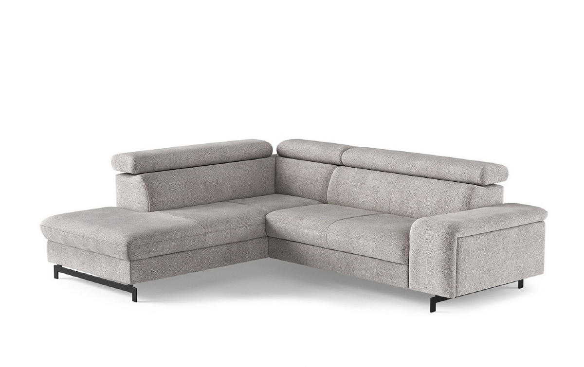ECKSOFA mit Schlaffunktion und Bettkasten - Sandfarben/Schwarz, Kunststoff/Textil (262/215cm) - Cotta
