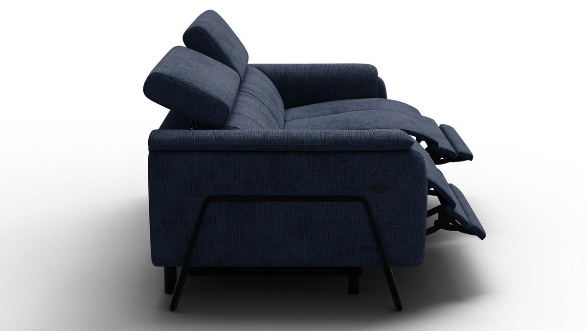 RELAXSOFA RODEN 3-Sitzer, marineblau - Dunkelblau, Holz/Textil (194/82/103cm) - Courtois Laville