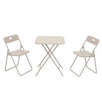 BISTROSET 60/60/73 cm, klappbar aus Stahl für 2 Personen, wetterbeständig, Beige - Beige, Metall - Redom