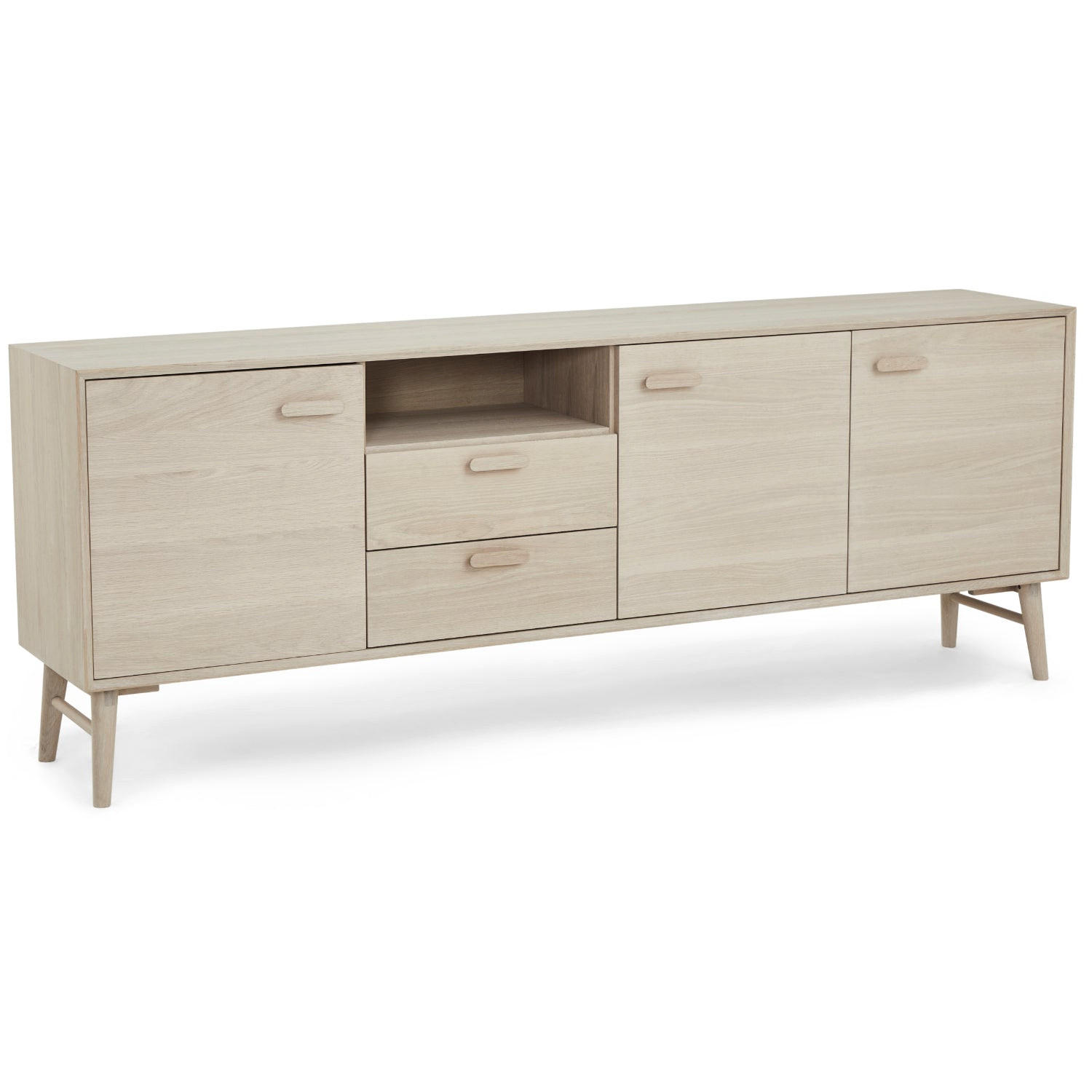 Thumbnail - Furnhouse Sideboard, Eiche, Holz, Eiche, 2 Schubladen, 212x79x42 cm, Wohnzimmer, Kommoden & Sideboards, Sideboards