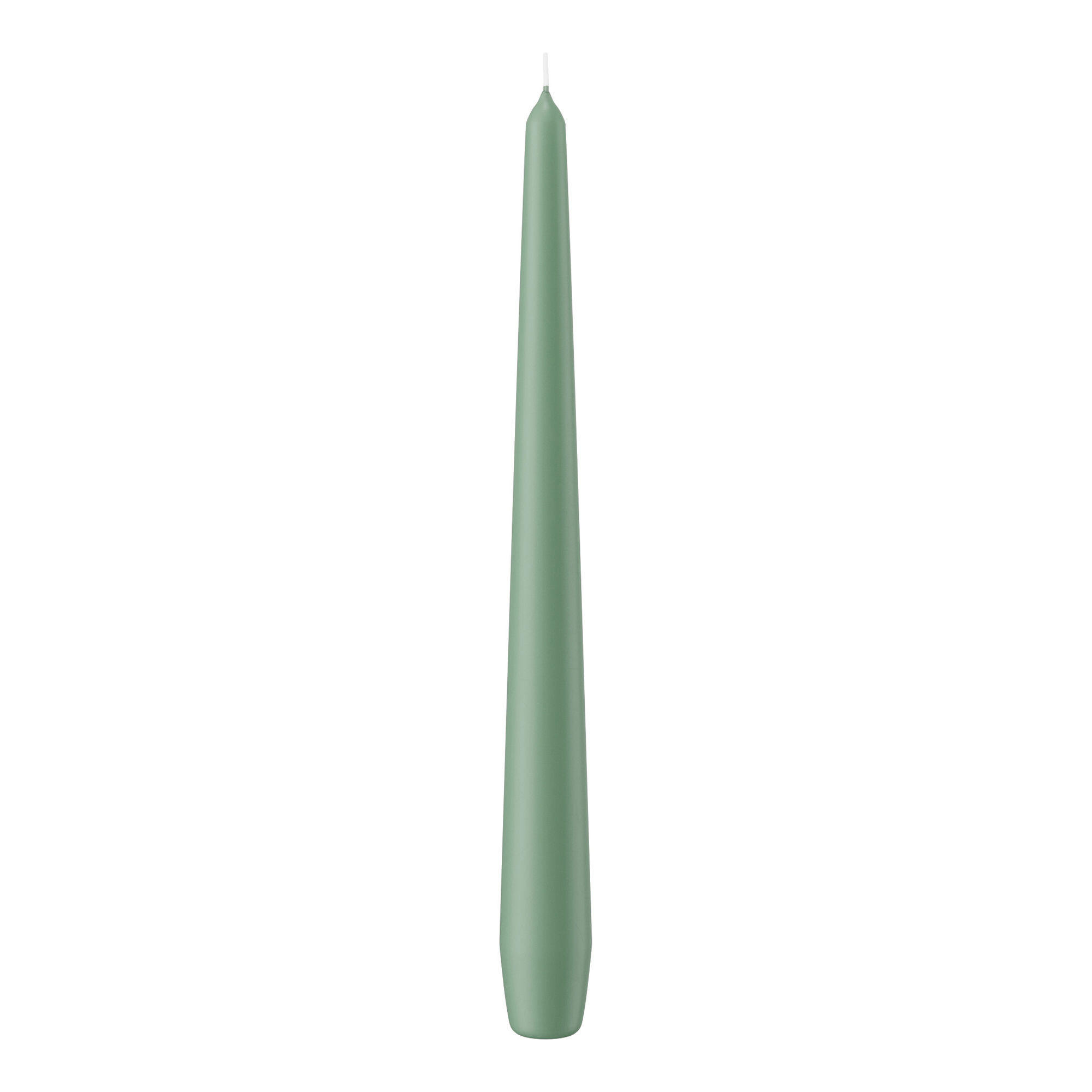 SPITZKERZEN (konische Kerzen) Reseda 250 x Ø 25 mm, 12 Stück - Eukalyptusholzfarben, Paraffin (2.5/25/25cm) - Wiedemann Kerzen