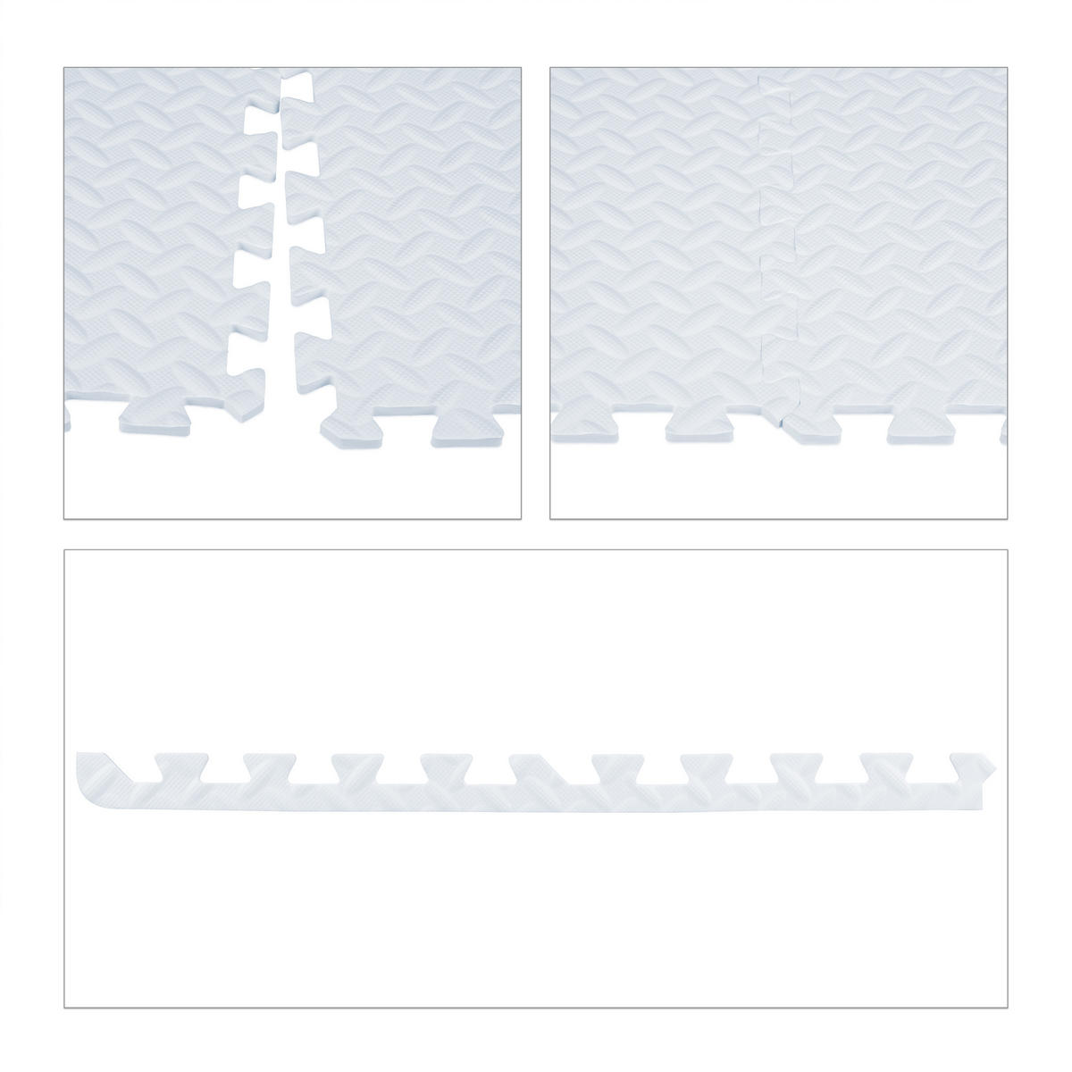 8XBODENSCHUTZMATTE - Weiß, Kunststoff (60/60cm) - Relaxdays