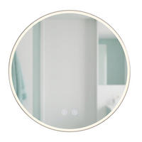 OGLEDALO Srebrno LED prigušivo protiv zamagljivanja 70 cm - prozirno, staklo/metal (70/70/3cm) - Relaxdays