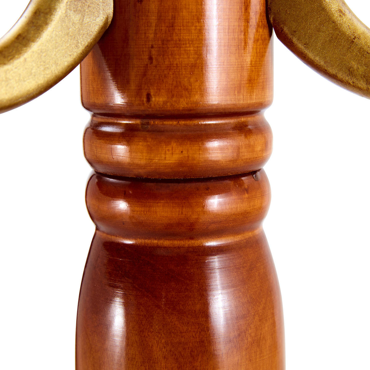 GARDEROBENSTÄNDER massivholz in holz- & gold-optik mit regenschirmhalter und mehrstöckigen haken - Eichefarben, Holz (50/195/50cm) - Urban Meuble