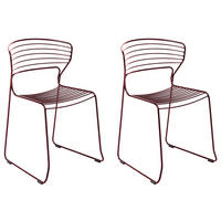 GARTENSTUHL 2er-Set Metall Rot Pistoia - Rot, Metall (54/80/51cm) - Beliani