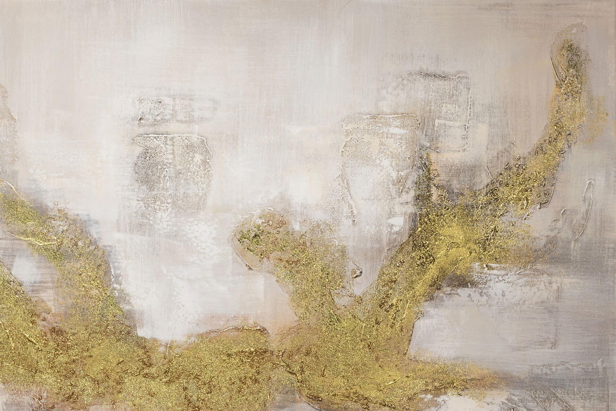 ACRYLBILD HANDGEMALT 120/80 cm - Goldfarben, Holz/Textil (120/80cm) - KUNSTLOFT