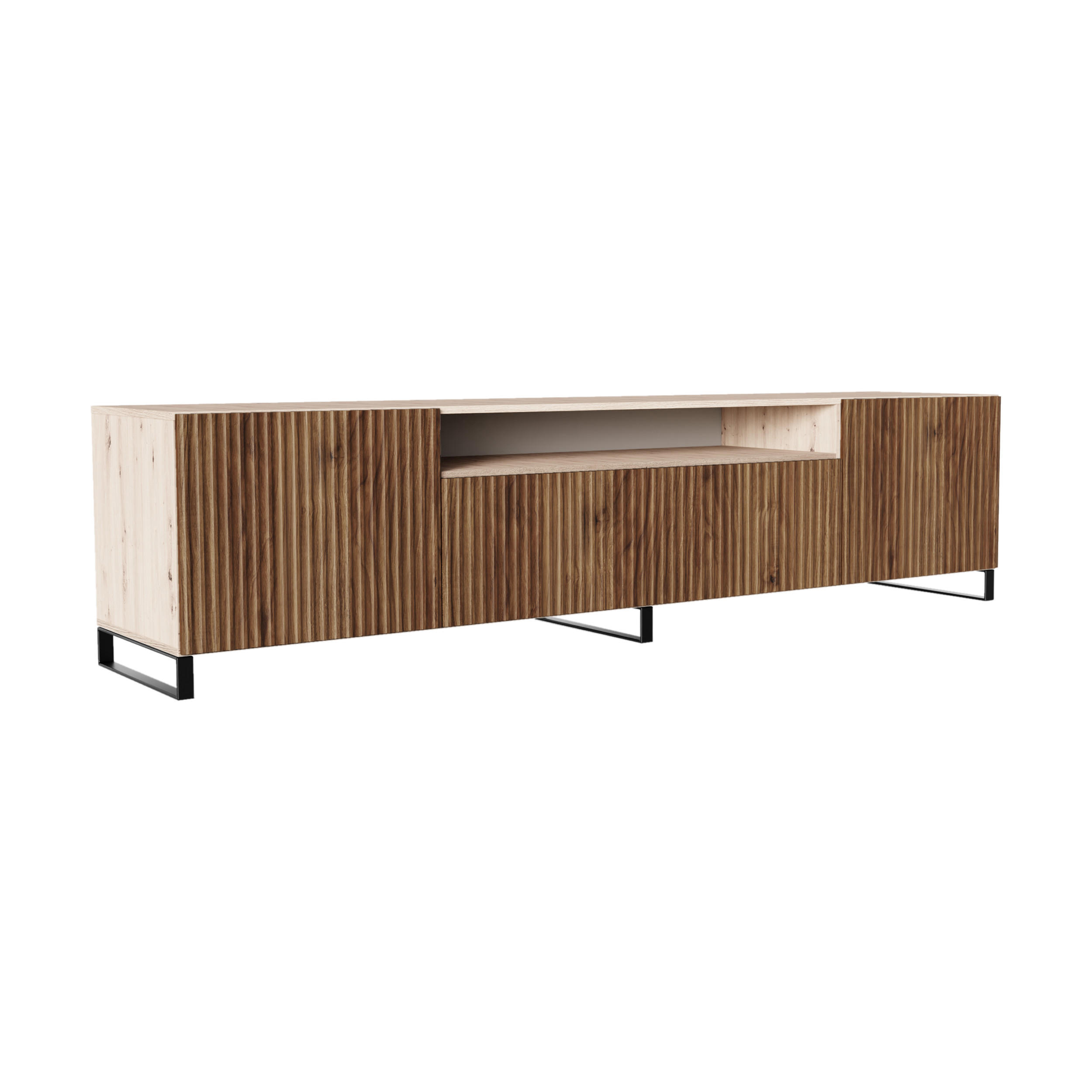 Meblini Tv-Schrank Eiche Artisan, Wildeiche 200x53x41 cm