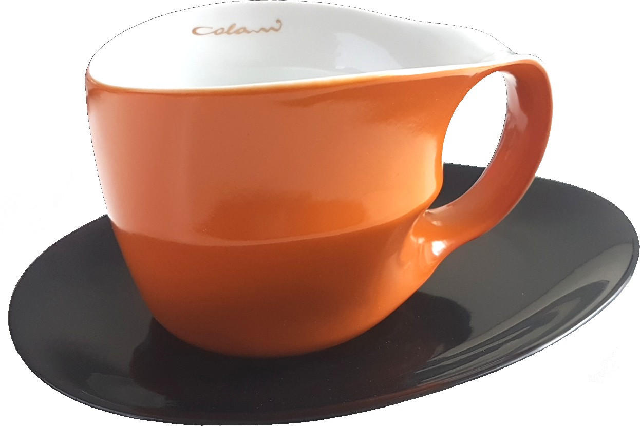 JUMBOTASSE mit Untertasse 2 tlg. schwarz & orange - Multicolor, Keramik (0.4L) - Luigi Colani Porzellan