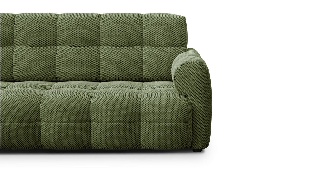 ECKSOFA MELLOW 4-Sitzer, olive - Schwarz/Grün, Holz/Textil (262/156cm) - Courtois Laville