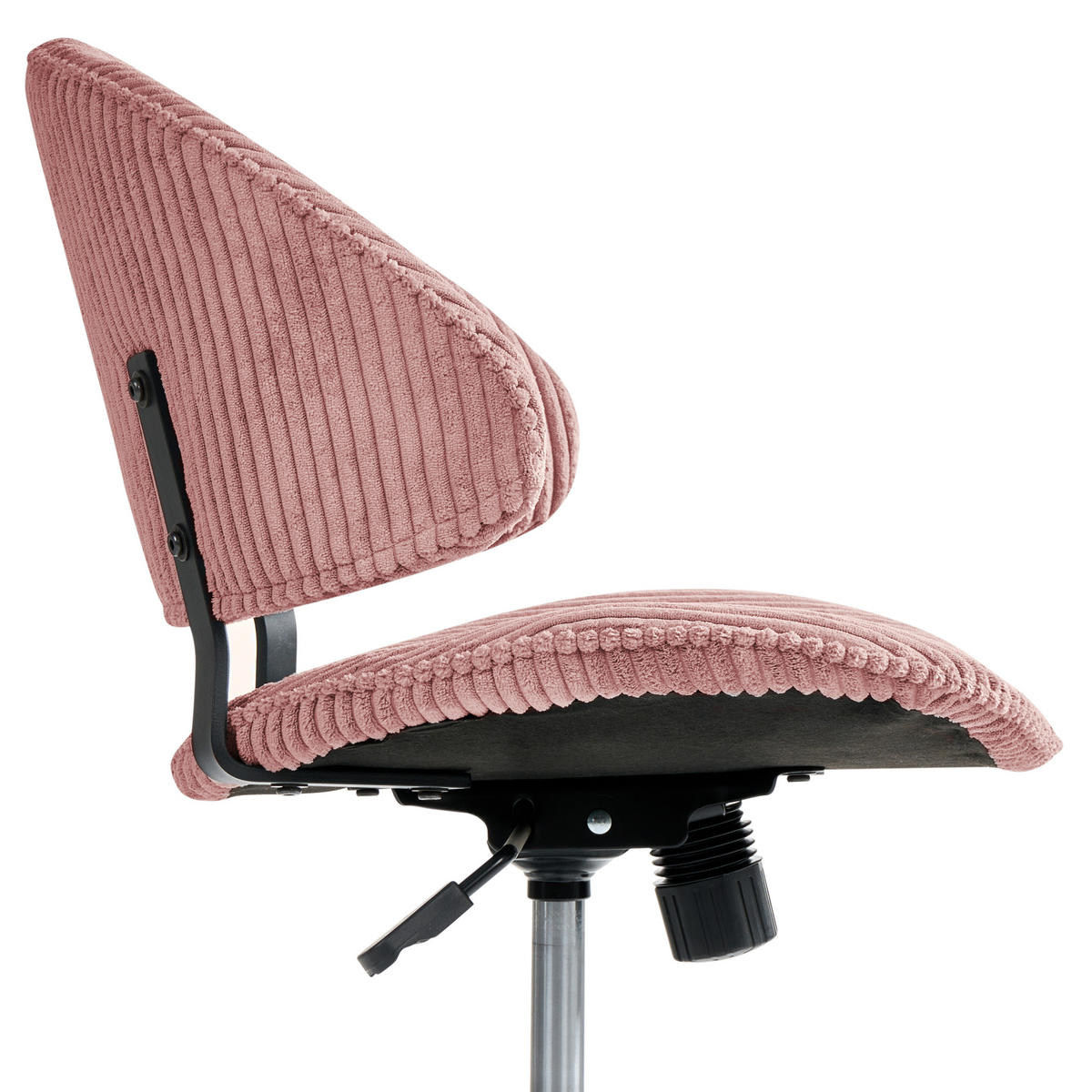 BÜROSTUHL Cord Rosa Kiana - Pink, Textil (55/74/55cm) - Beliani