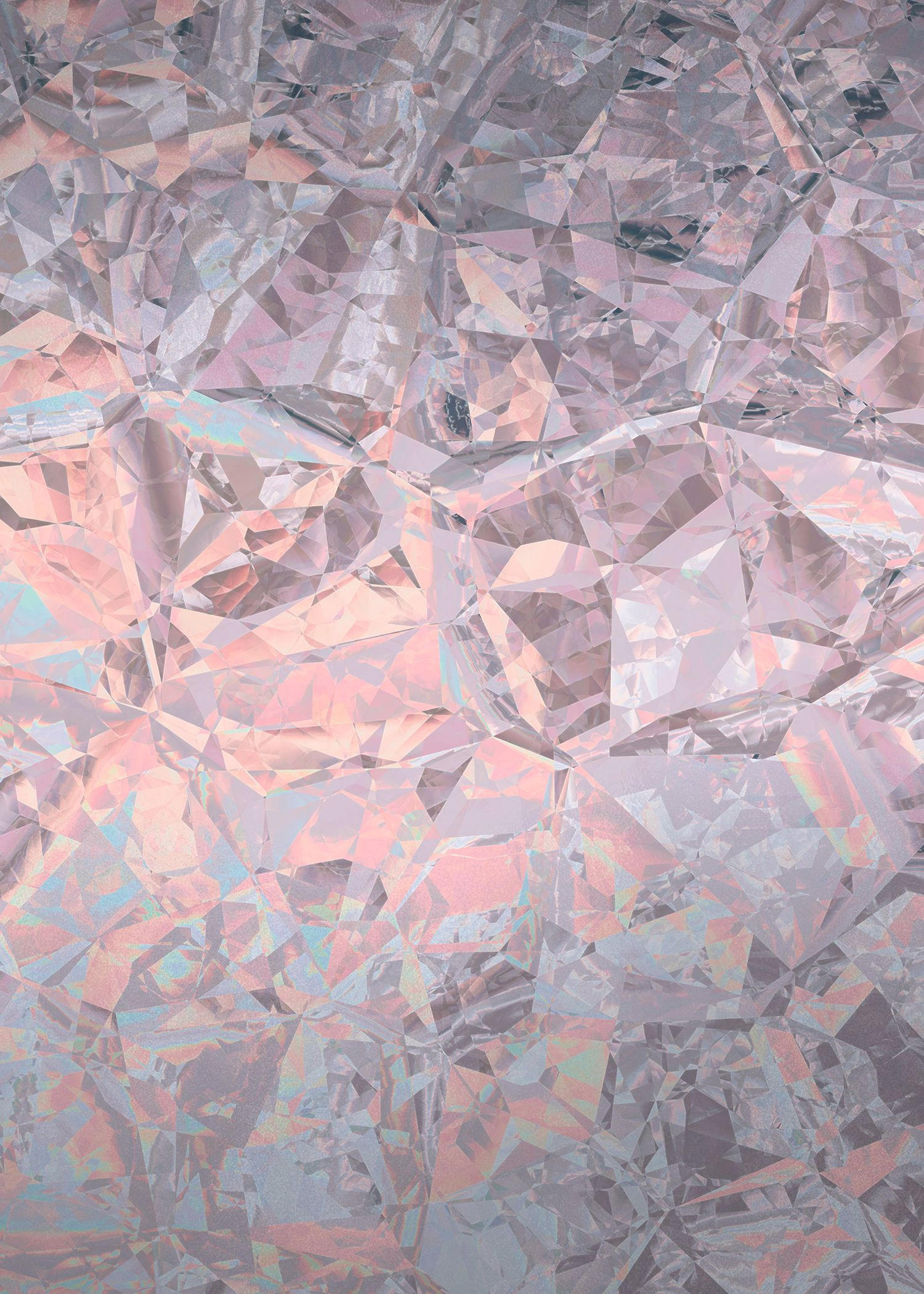 FOTOTAPETE Kristalle 200 x 280 cm - Pink, Papier (200/280cm) - Sanders & Sanders