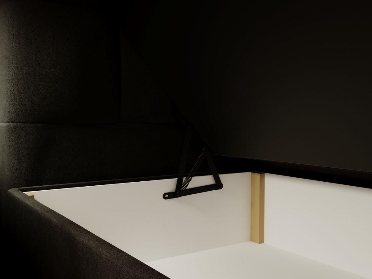 BOXBETT Alicante 140x200 Schwarz - Schwarz, Holz/Textil (140/200cm) - Graingold