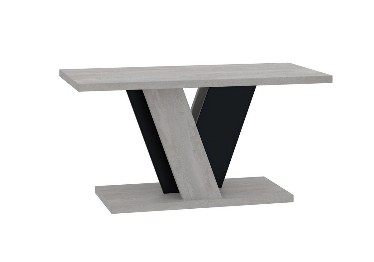 COUCHTISCH 110 cm Betongrau mix Schwarz - Schwarz, Holzwerkstoff (70/110/60cm) - Home Collective