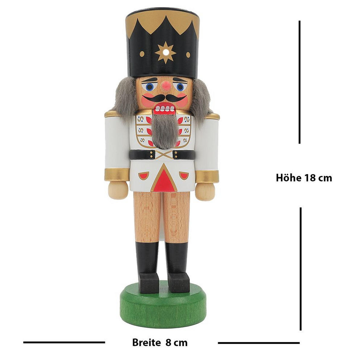 NUSSKNACKER 17,5 cm Weißer König - Multicolor, Metall (0.1/17.5/0.1cm)