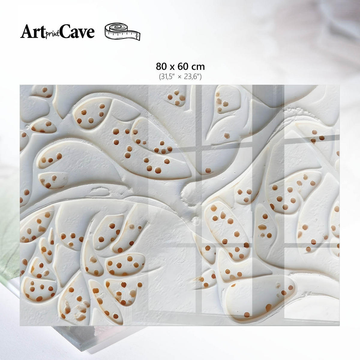GLASPLATTE 80x60 cm – Kurzbeschreibung (2 Wörter): Organische Muster - Braun, Glas (0.4/80/60cm) - ArtPrintCave