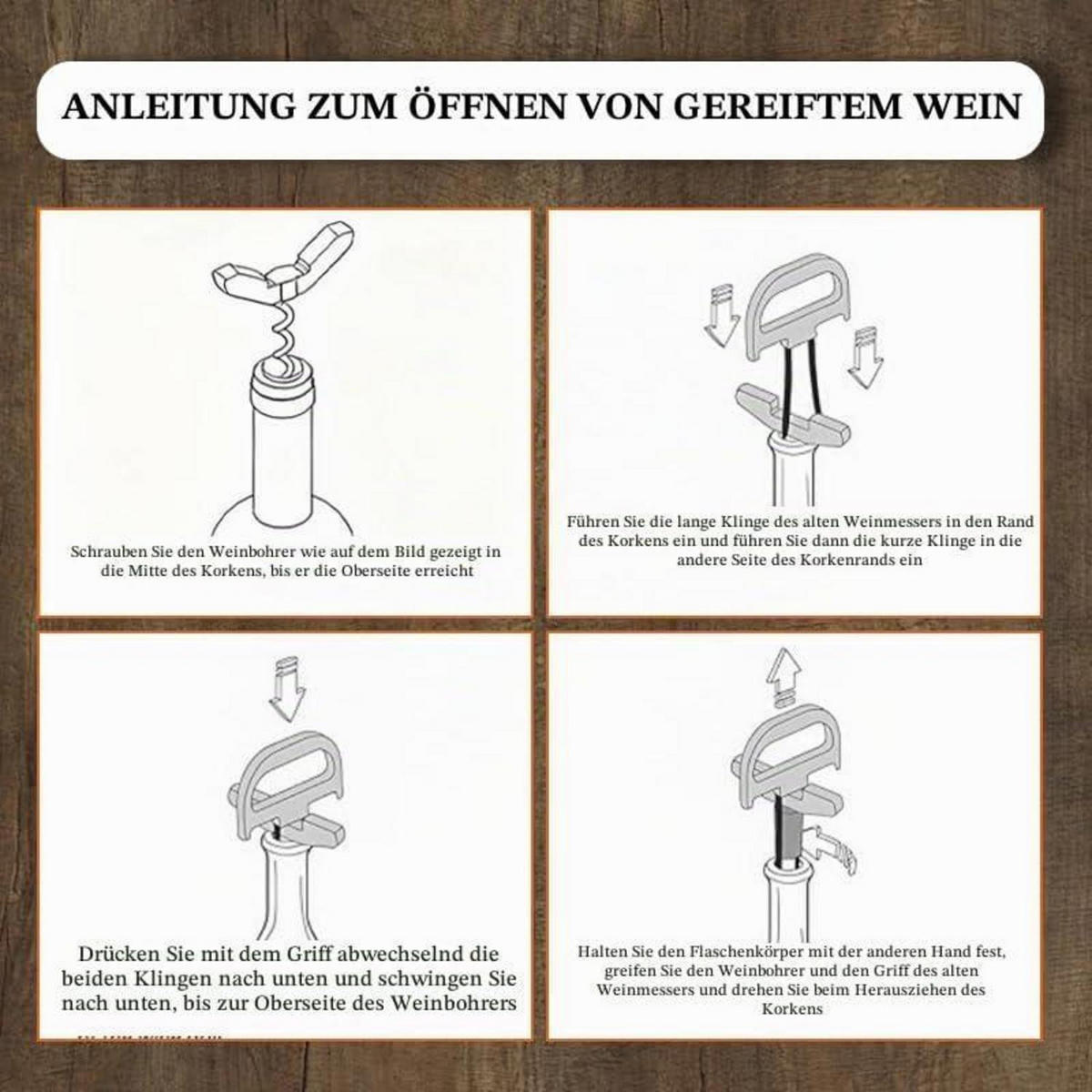 WEINÖFFNER Set mit Kapselschneider Edelstahl - Silberfarben, Metall (12cm)