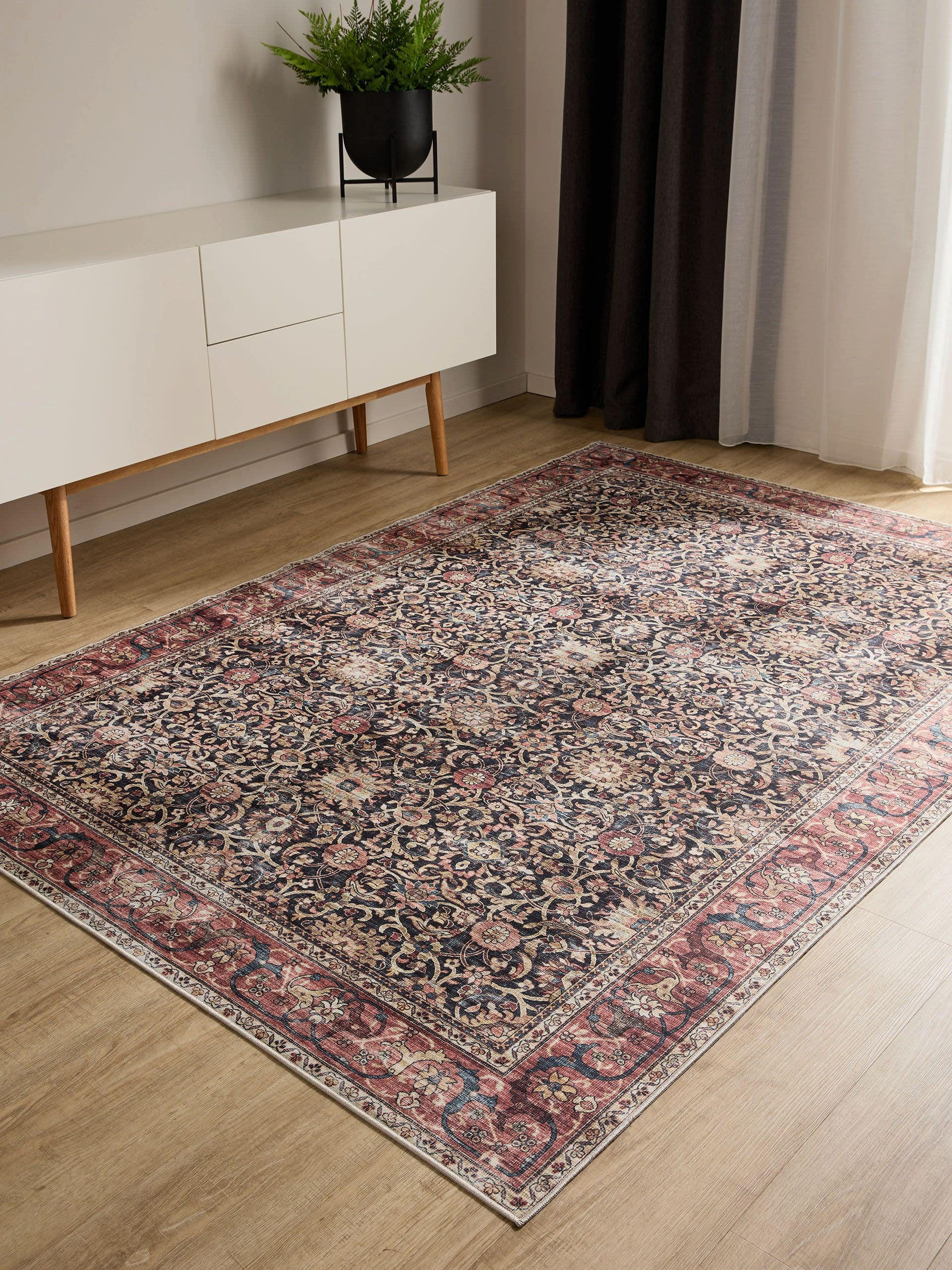VINTAGE-TEPPICH George waschbar 160x230 cm - Rot/Multicolor, Kunststoff (160/230cm) - benuta