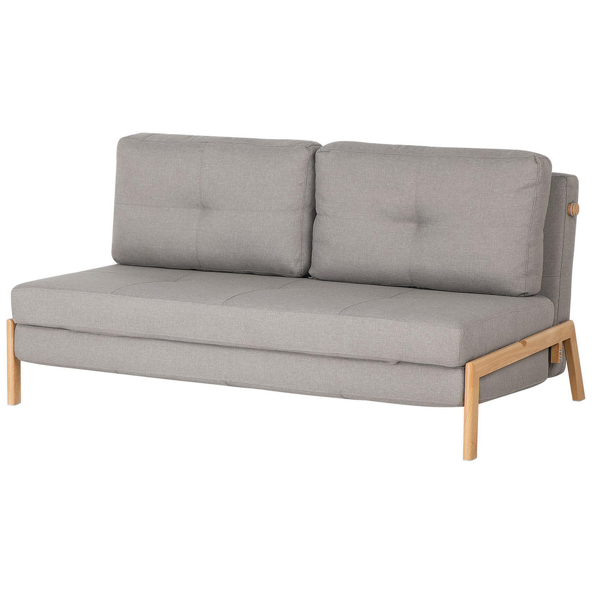 2-SITZER-SCHLAFSOFA Polsterbezug Hellgrau Edland - Hellgrau, Textil (152/76/92cm) - Beliani