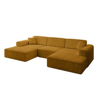 WOHNLANDSCHAFT IREA-U1-v3 - 297x165x76 cm Senfgelb - Currygelb, Holzwerkstoff/Textil (297/76/165cm) - ALTDECOR