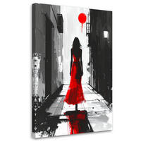 LEINWANDBILD Menschen & Charaktere 80x120cm - Rot, Textil (80/120cm) - Feeby