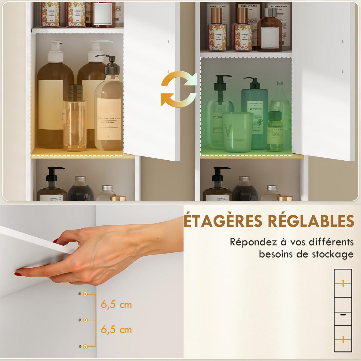HOCHSCHRANK DE-12545 2 Türen, Schublade, offenes Fach, Weiß - Weiß, Holzwerkstoff (29.7/171.5/31.5cm) - ComfortXL