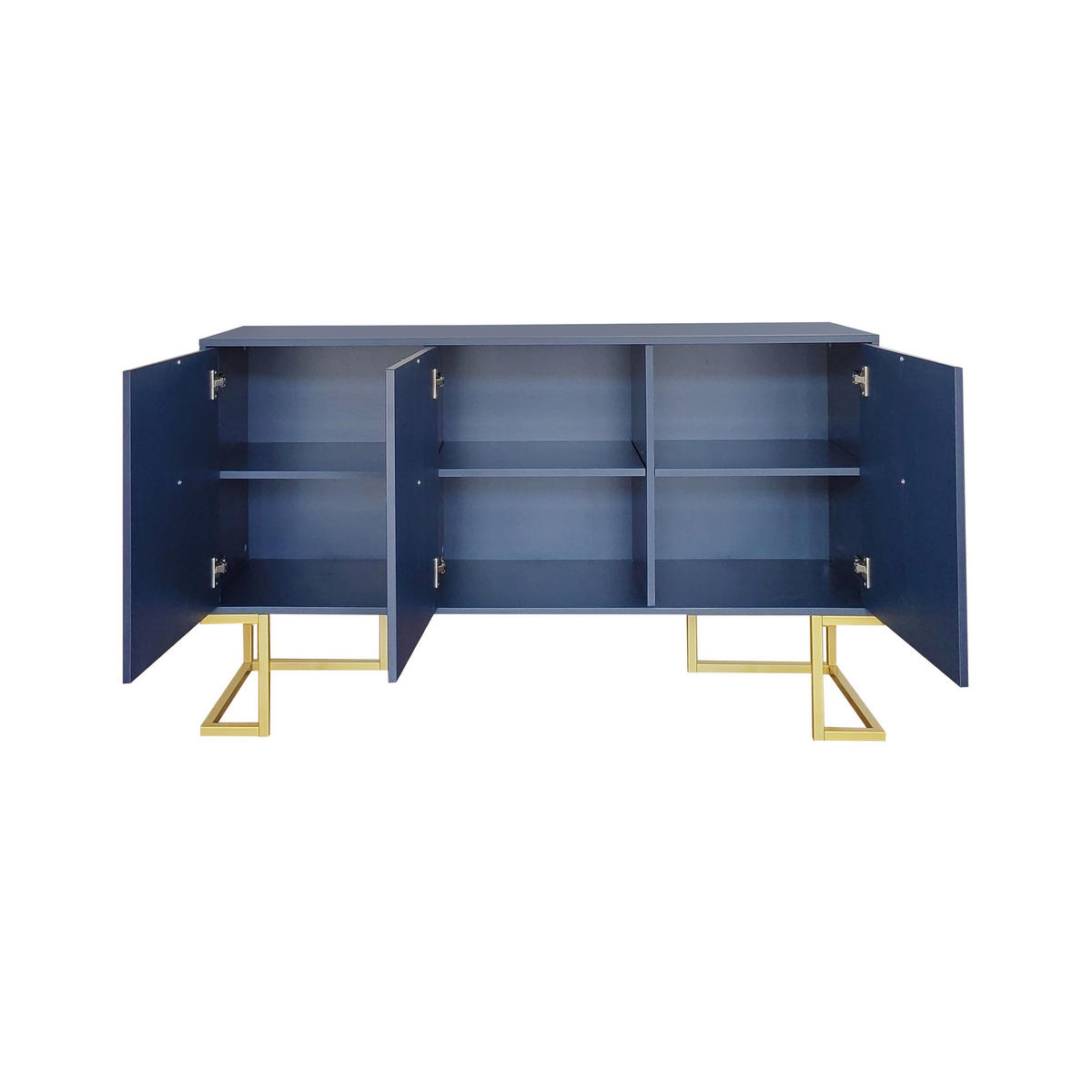 Sideboard Blau 138/40/80,5CM - Blau, Holzwerkstoff/Metall (40/80.5/138cm) - Urban Meuble