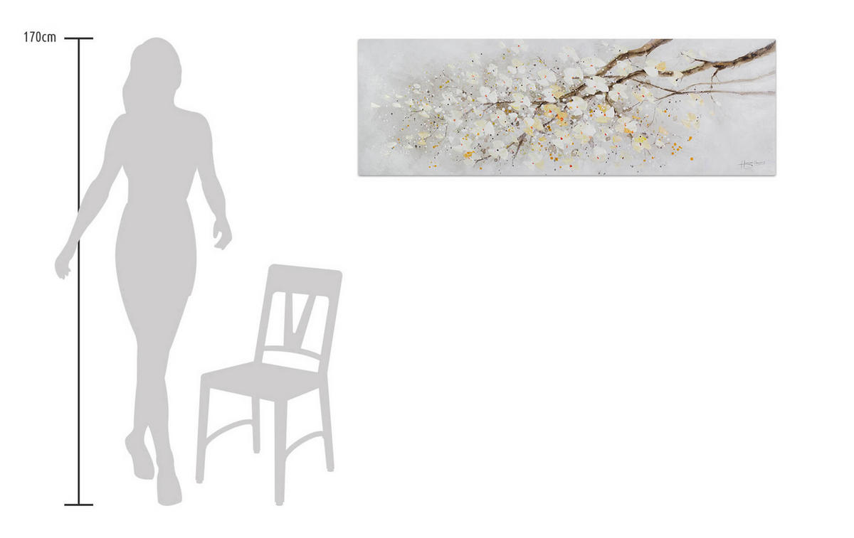 ÖLGEMÄLDE 150/50 cm - Weiß, Holz/Textil (150/50cm) - KUNSTLOFT