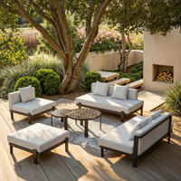 LOUNGEGARNITUR Cherry Hellgrau Outdoorstoff/Metall - Hellgrau, Metall