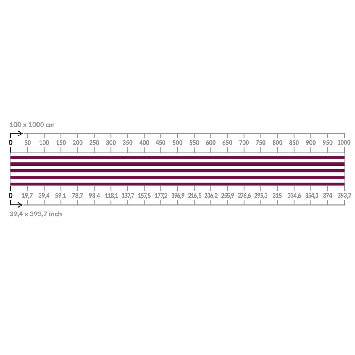 BALKON SICHTSCHUTZ Querstreifen in Fuchsia 350/100 cm - Violett, Kunststoff (350/100cm) - Bilderwelten
