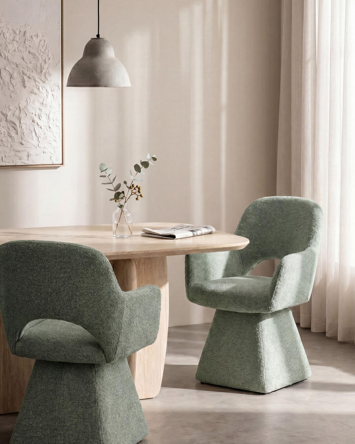 JÍDELNÍ ŽIDLE otočná Látka Tmavě zelená Vallby - zelená barva, textil (64/87/64cm) - Beliani