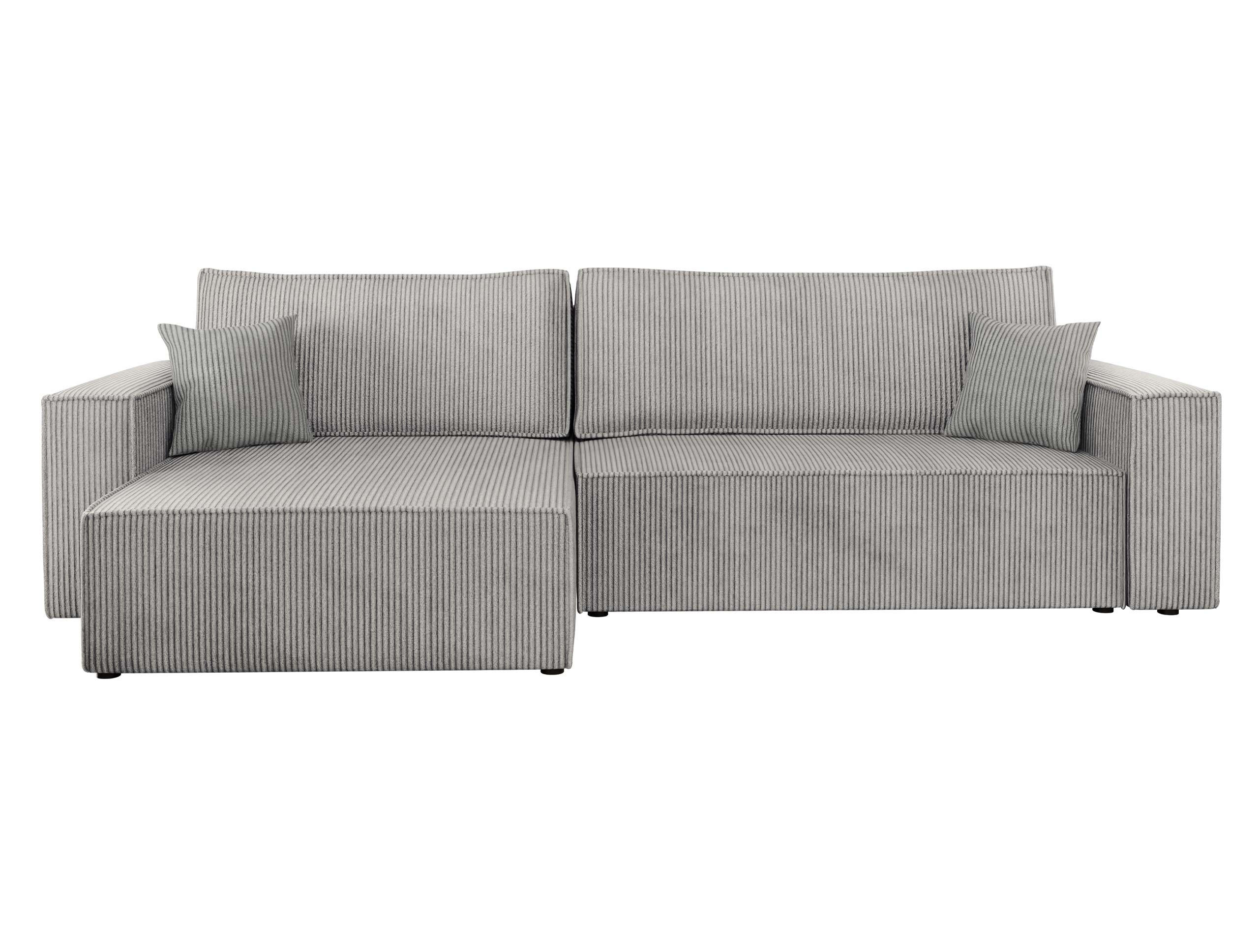 ECKSOFA Karl Cord Maxi - Schwarz/Grau, Holz/Kunststoff (272/145cm) - MIRJAN24