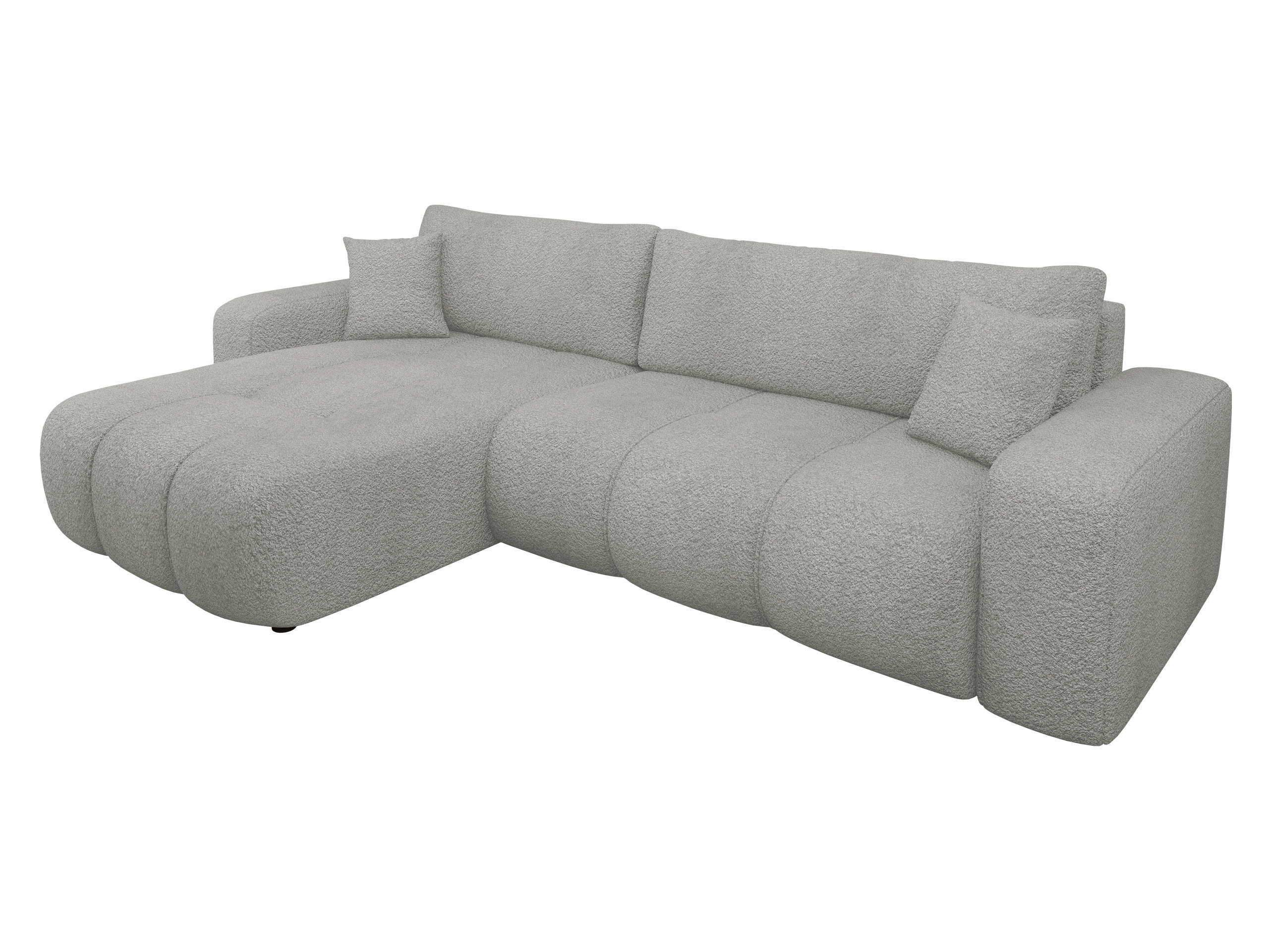 ECKSOFA Furyn Maxi Boucle - Schwarz/Grau, Holzwerkstoff/Kunststoff (274/145cm) - MIRJAN24