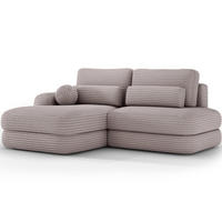 ECKSOFA RIPELI L-Form mit Schlaffunktion & Bettkasten – Modernes 3-Sitzer Sofa, Wellenfederung, 217 × 175 cm - Hellgrau/Schwarz, Kunststoff (217/175cm) - Wohnideebilder