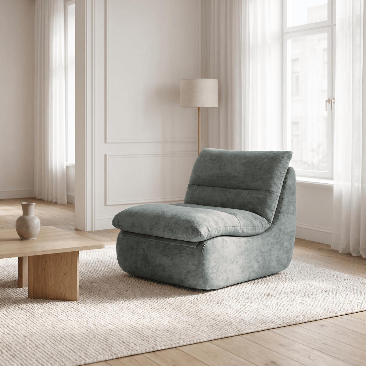 SESSEL Nuvia Salbei - Salbeigrün, Textil (80/75/100cm) - COCO Living