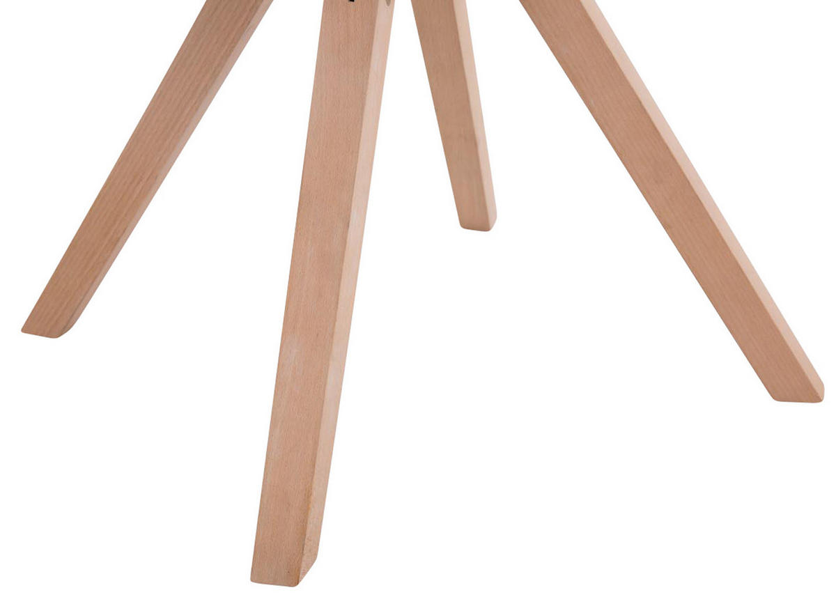 BESUCHERSTUHL Toulon, 4er Set Stoff, Gestell Holz Square Natura Creme - Naturfarben, Holz/Buchenholz (48/83/56cm) - TPFLiving