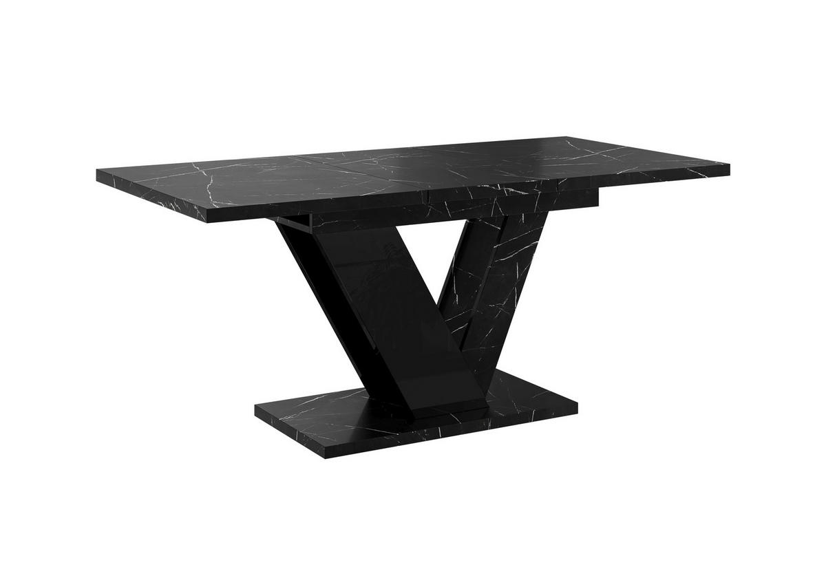 ESSTISCH Royal Schwarz Marmoptik Ausziehbar 120 - 160 cm - Schwarz, Holzwerkstoff (120/80/76cm) - PROSPERO